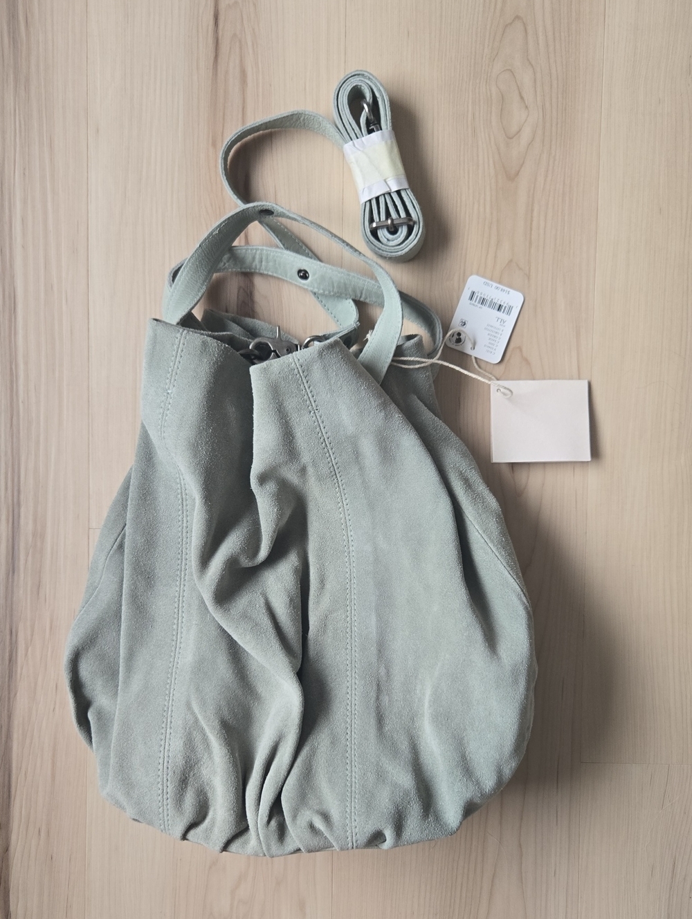 NWT Free People Suki Large Tote, Sage Green - Picture 2 of 5